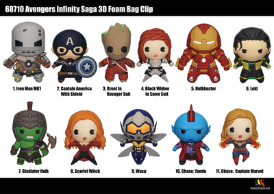 Marvel Infinity Saga Series 1 3D Foam Bag Clip Blind Mystery Bag